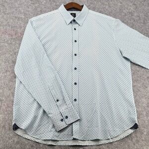 Michael Strahan Mens XL Modern Fit Geometric Diamond Stretch Button Down Shirt